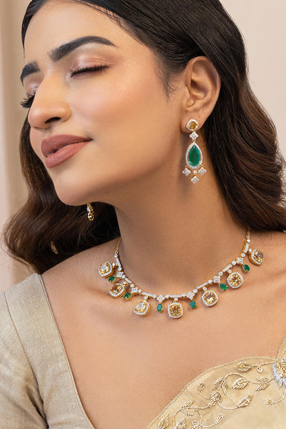 Amaya Citrine Embellished Choker 