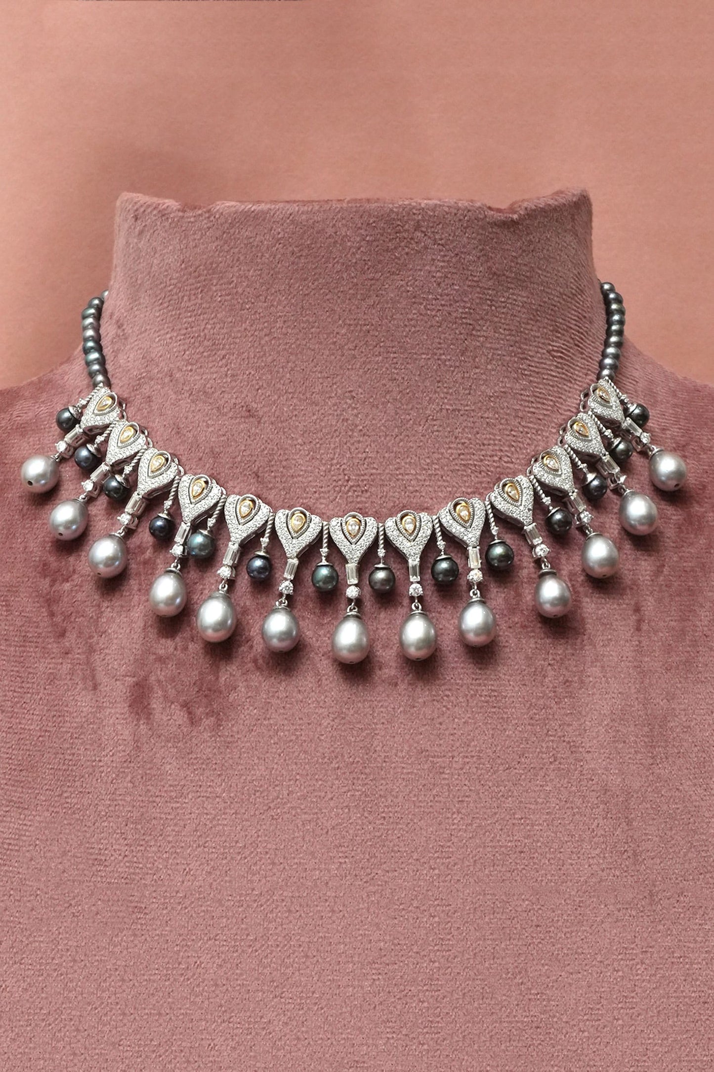 Nova Pearl Embellished Choker 