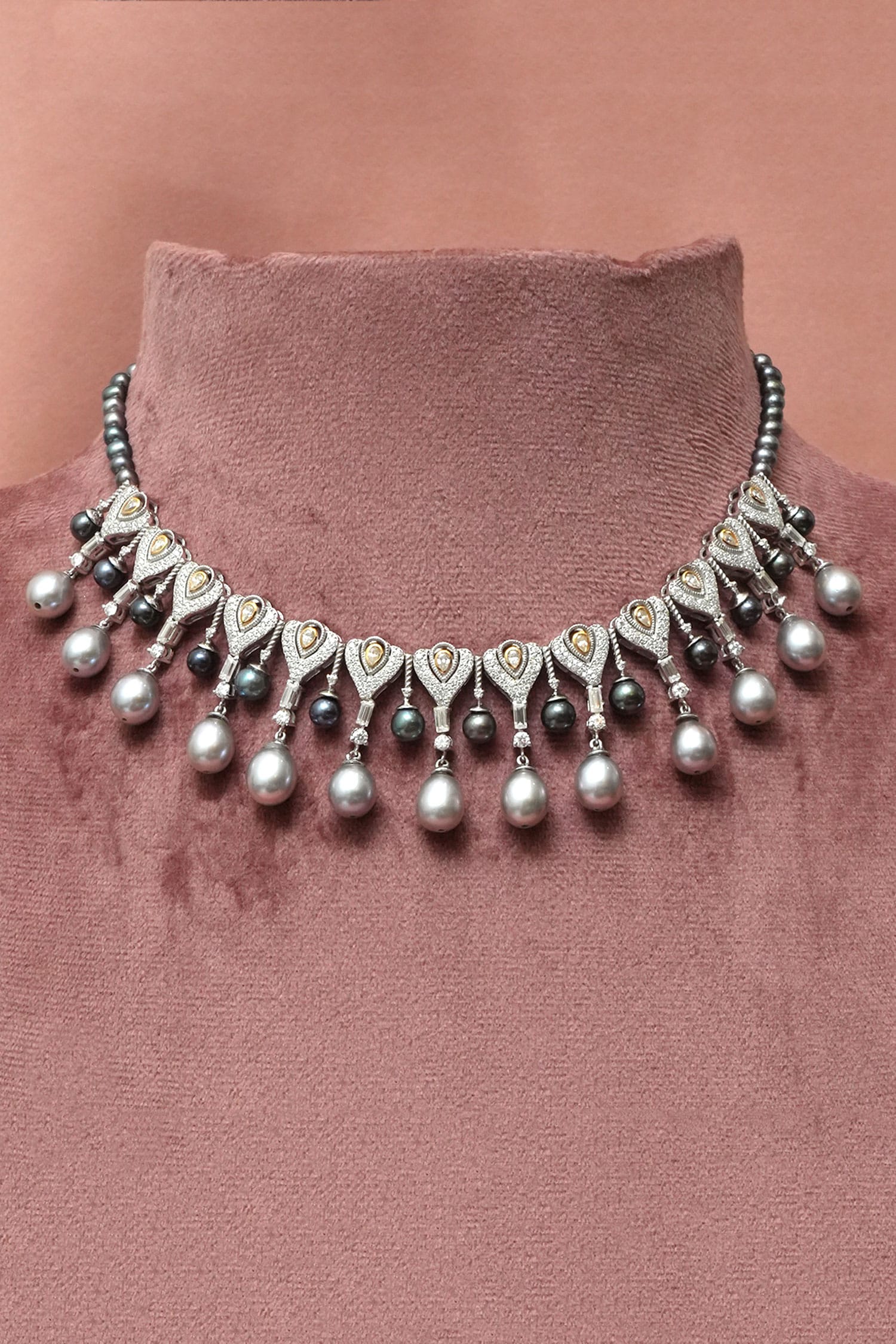 Nova Pearl Embellished Choker 