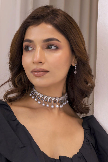 Nova Pearl Embellished Choker 