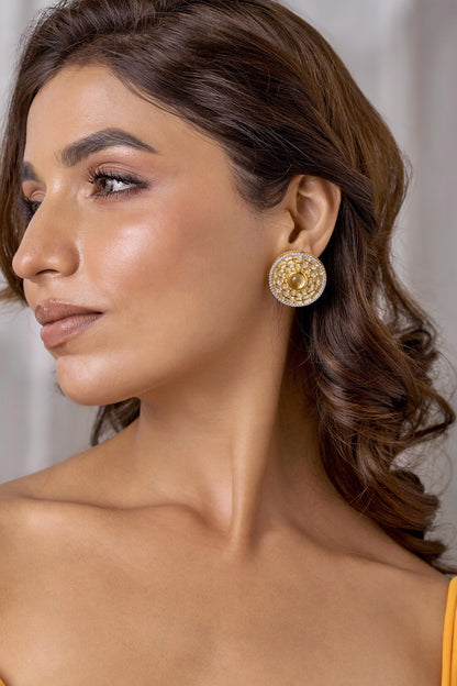 Mystical Stone Embellished Stud Earrings 