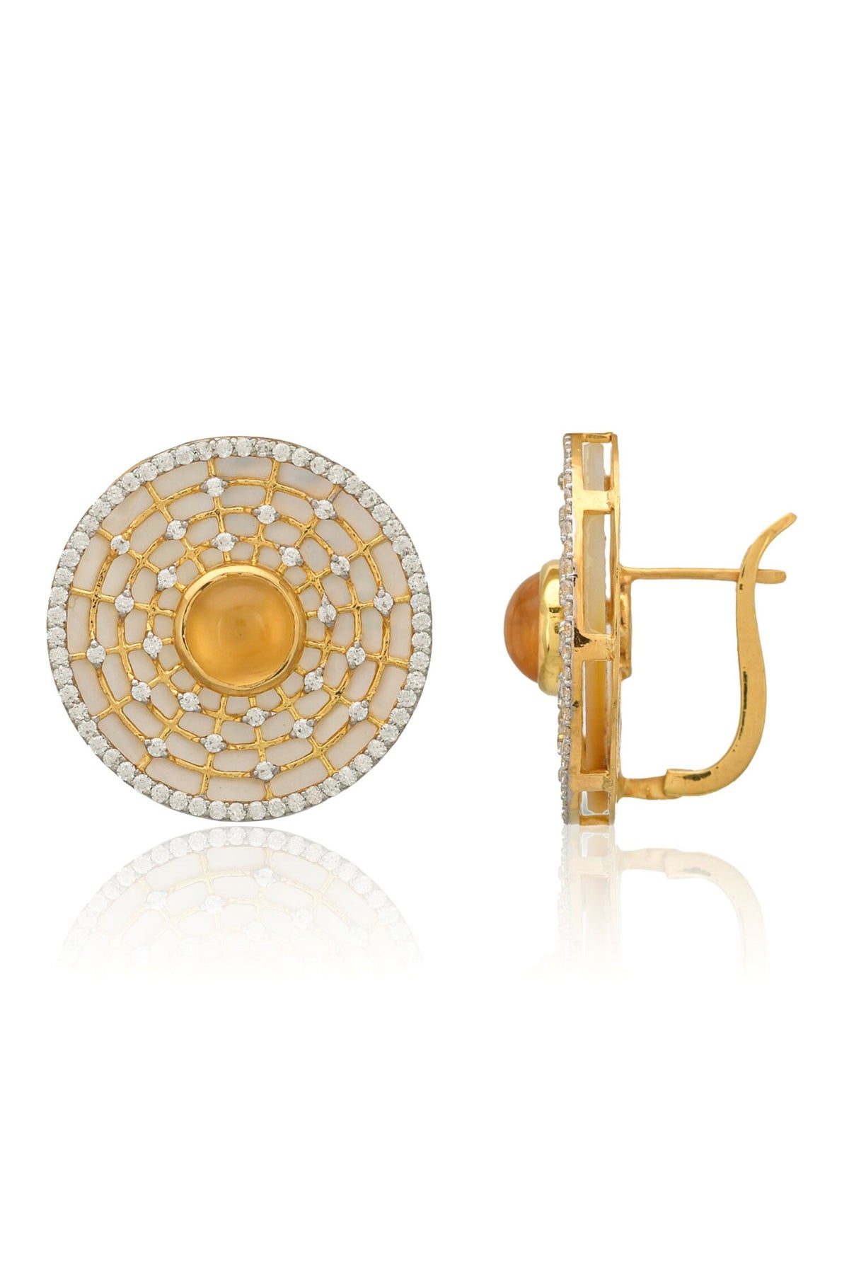 Mystical Stone Embellished Stud Earrings 