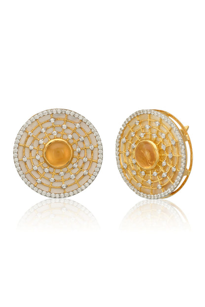 Mystical Stone Embellished Stud Earrings 