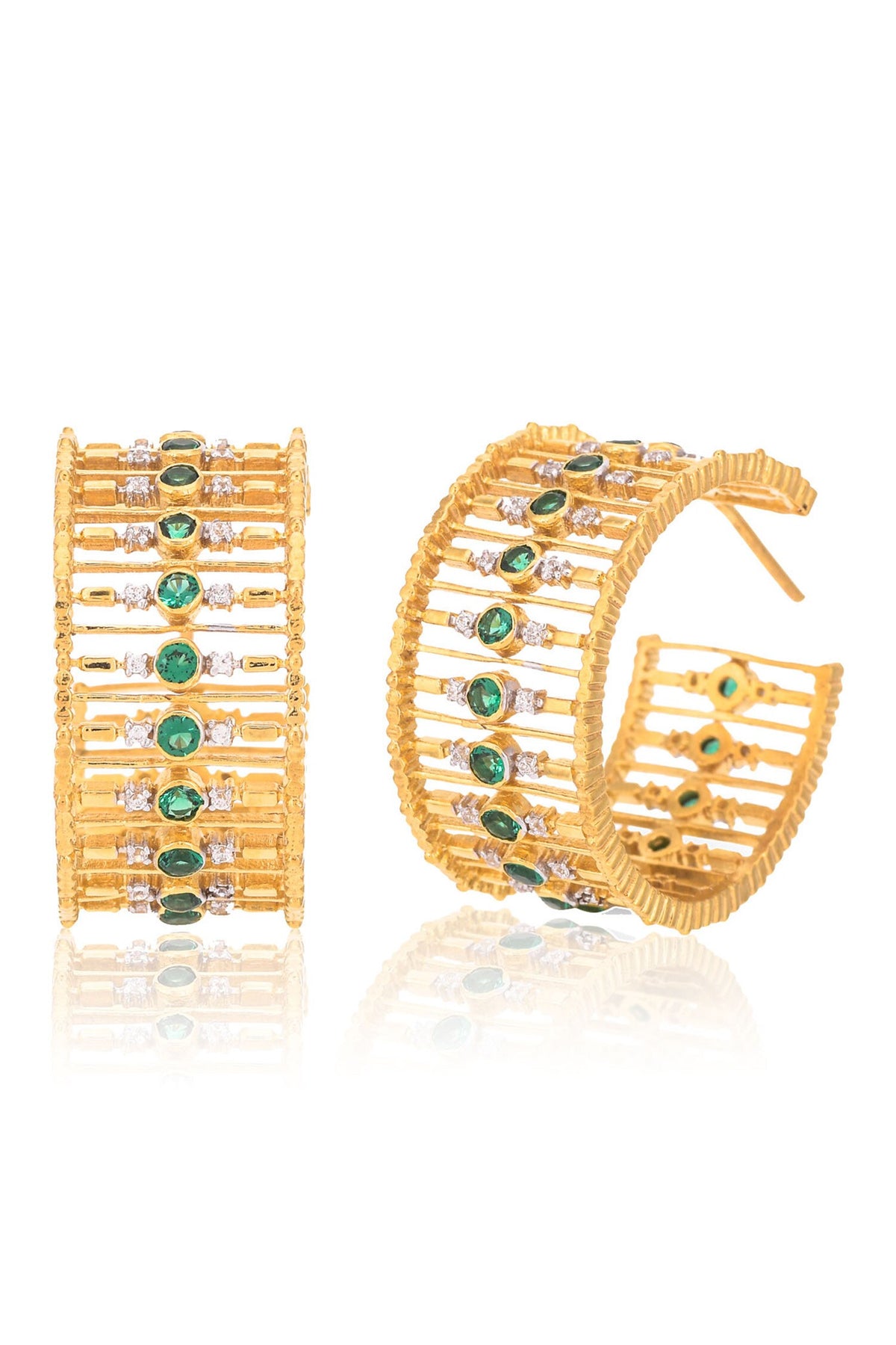 Cubic Zirconia Embellished Hoops 