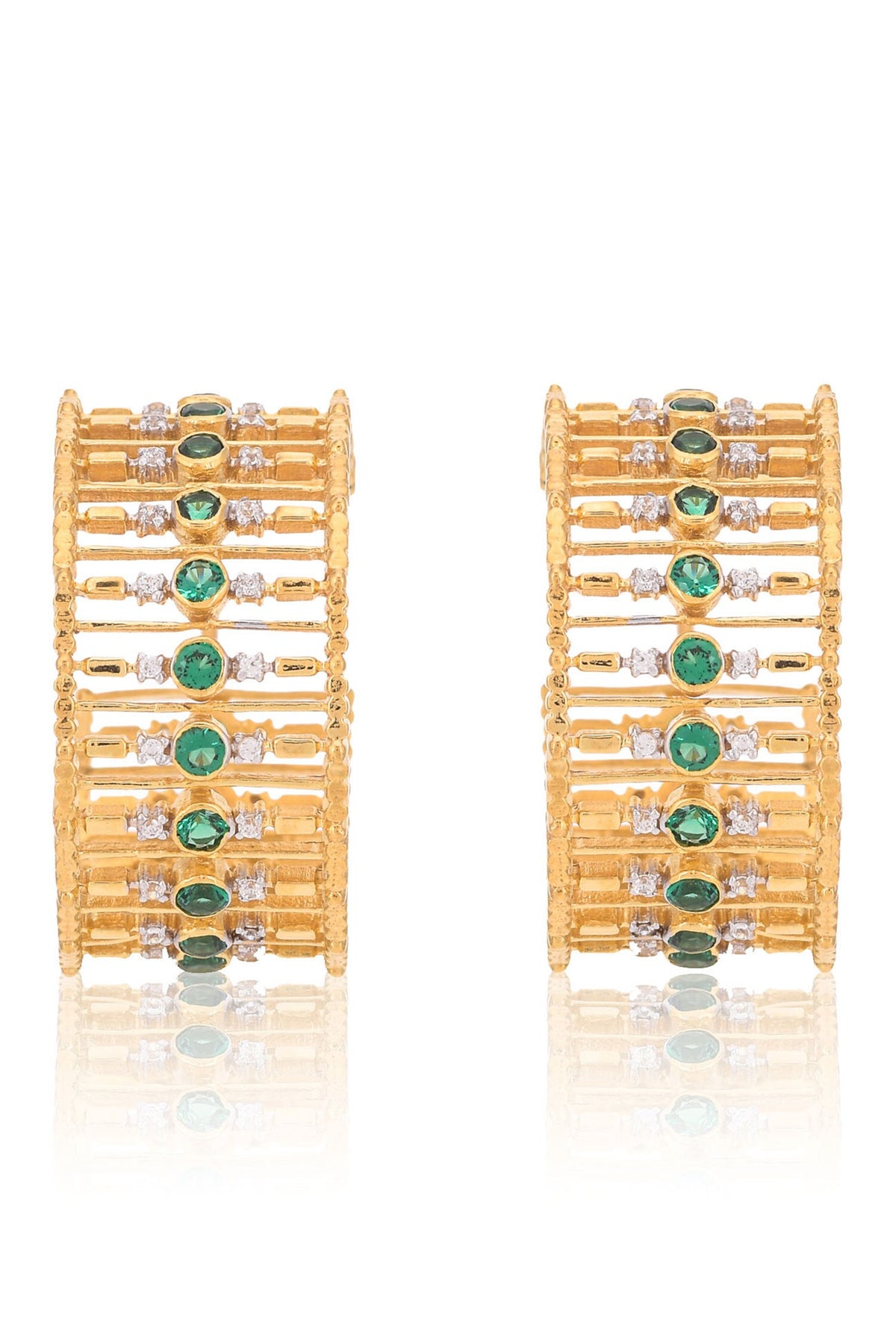 Cubic Zirconia Embellished Hoops 