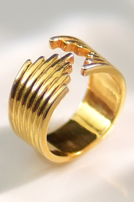 Bold Inspirit Geometric Carved Ring 