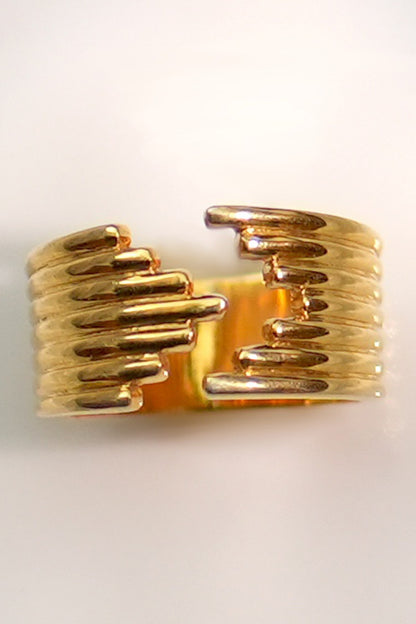 Bold Inspirit Geometric Carved Ring 