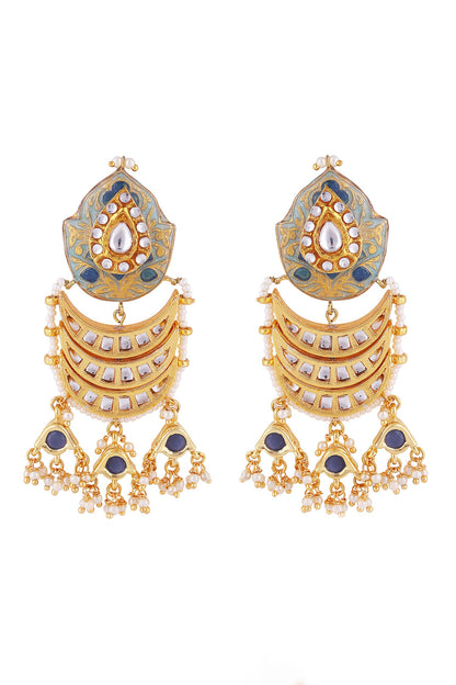 Kundan & Meenakari Work Embellished Chandbalis 