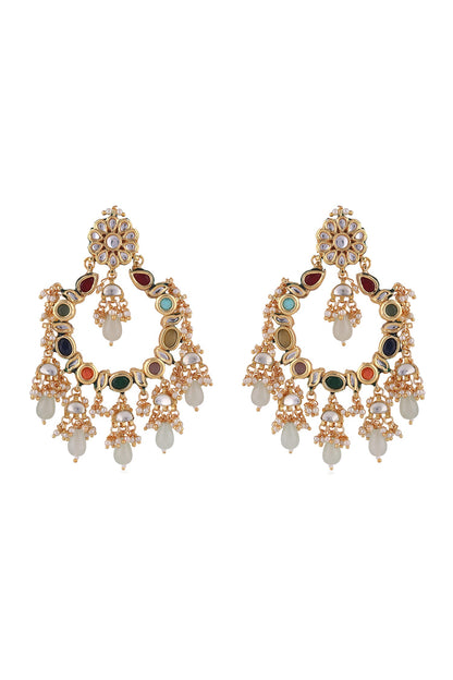 Navratan Stone Embellished Chandbalis 
