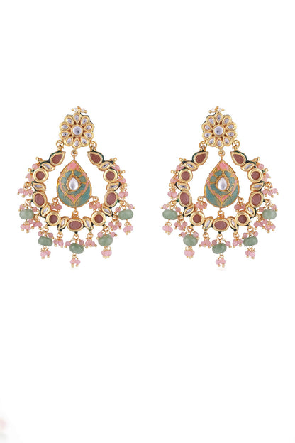 Meenakari Work Bead Drop Chandbalis 