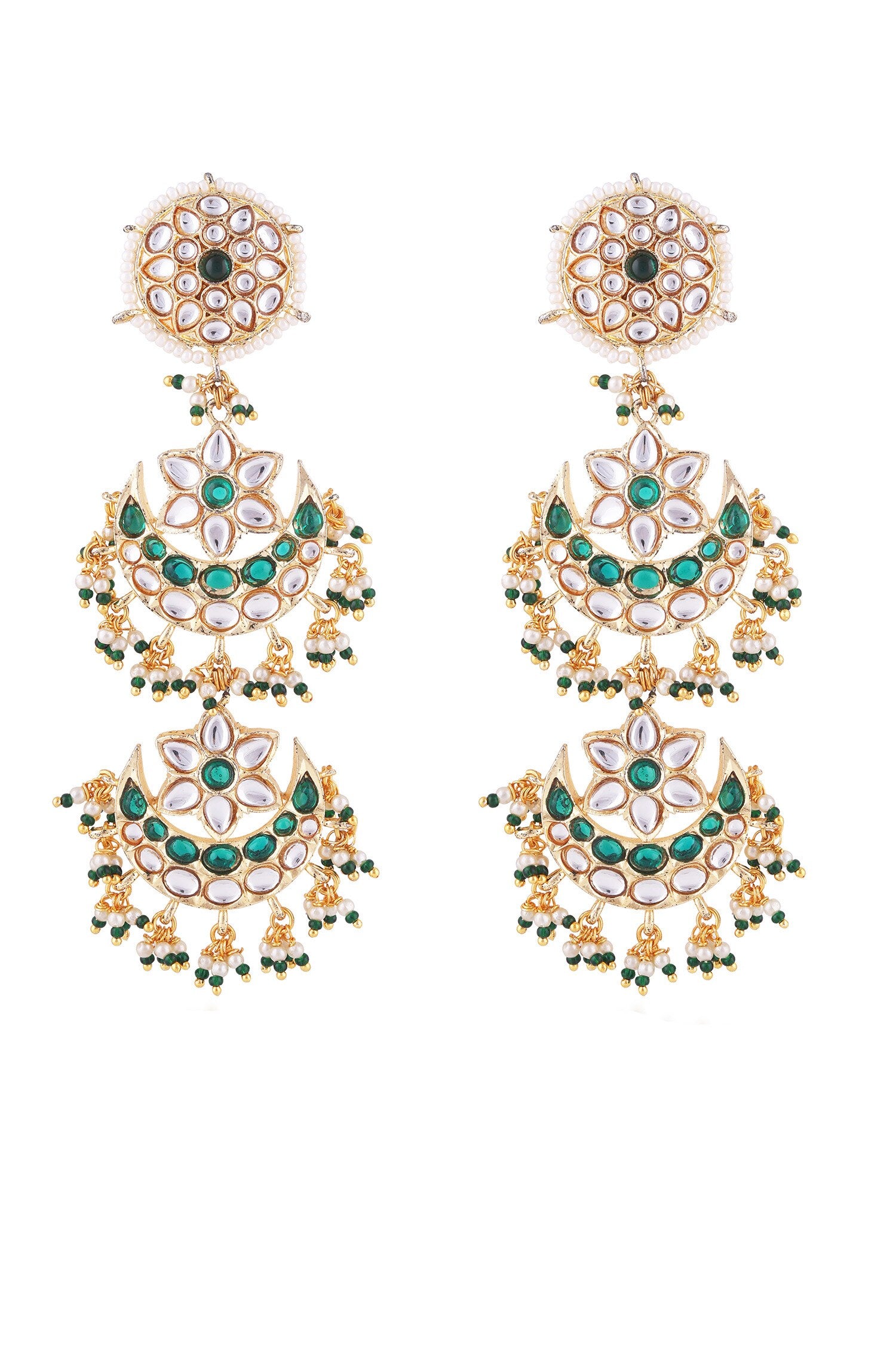 Double Layered Kundan Embellished Chandbalis 