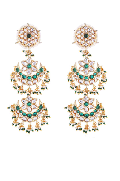 Double Layered Kundan Embellished Chandbalis 