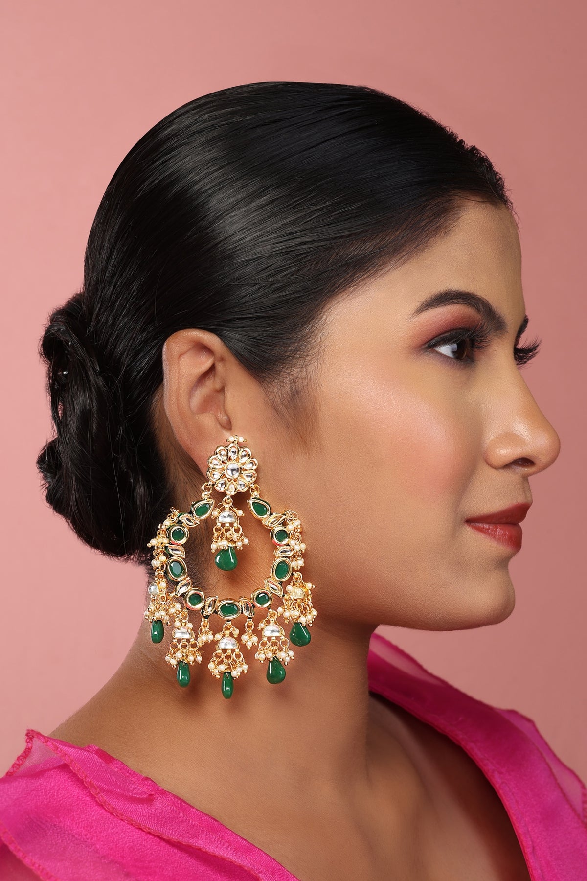 Semi Precious Stone Embellished Chandbalis 