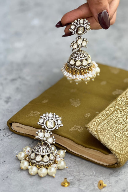 Polki Embellished Jhumkas 