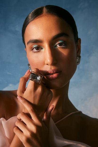 Radiance Swarovski Embellished Geometric Ring 