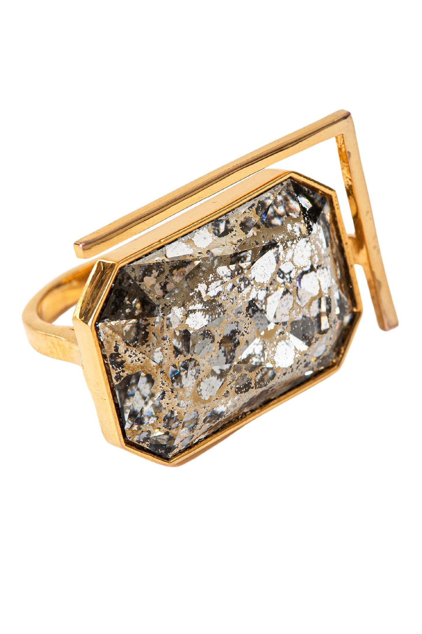 Radiance Swarovski Embellished Geometric Ring 