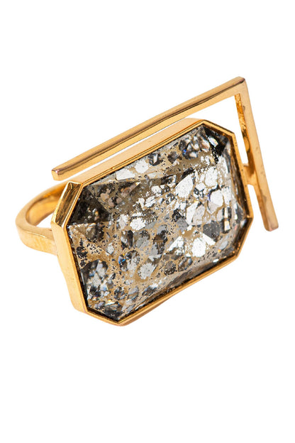 Radiance Swarovski Embellished Geometric Ring 