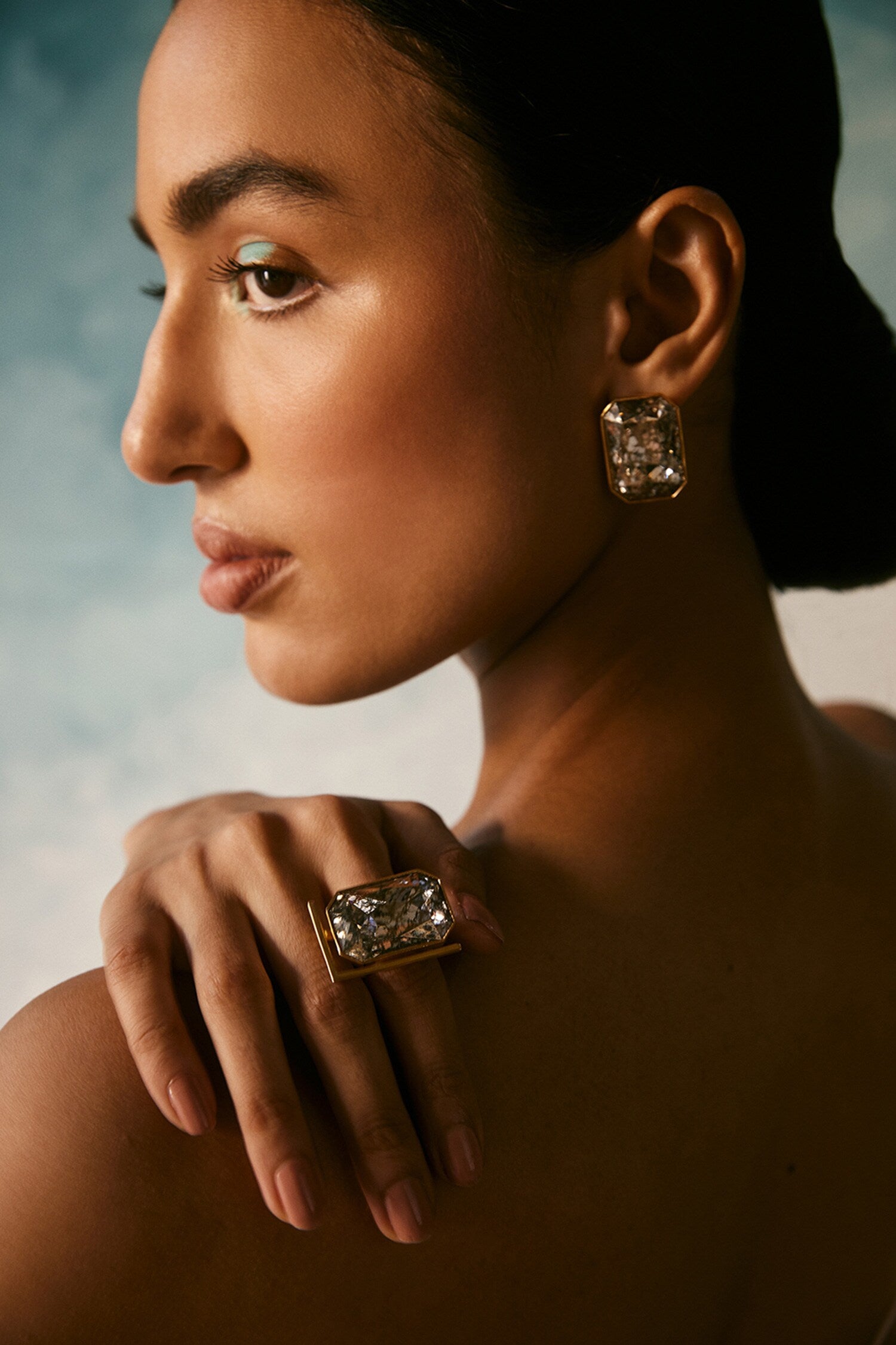 Radiance Swarovski Embellished Geometric Ring 
