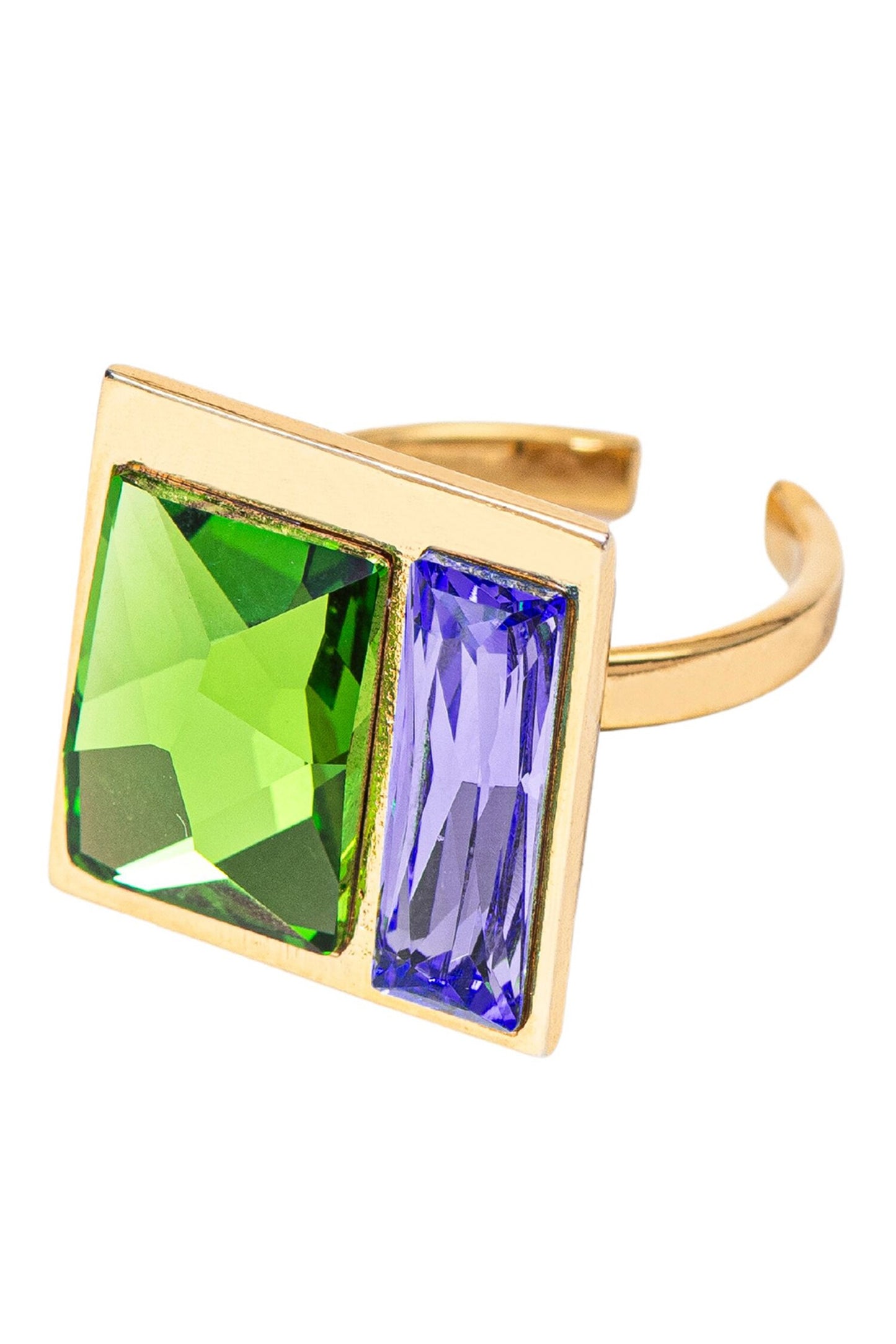 Two Tone Swarovski Embellished Ring 