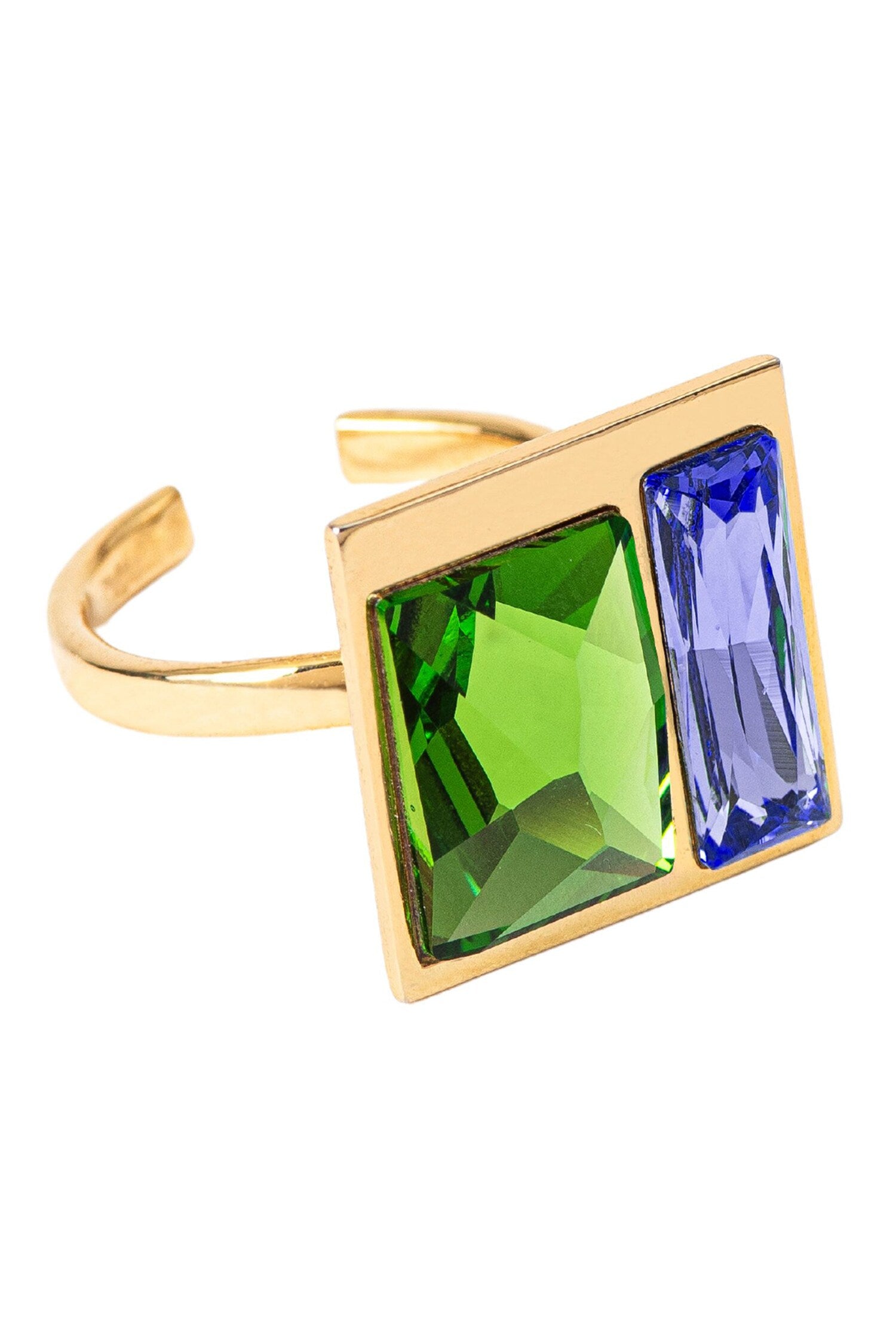 Two Tone Swarovski Embellished Ring 