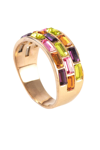 Elysian Contrast Swarovski Embellished Ring 