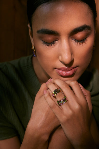 Elysian Contrast Swarovski Embellished Ring 
