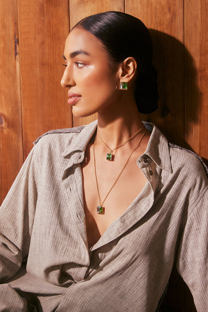 Dual Tone Swarovski Embellished Necklace 