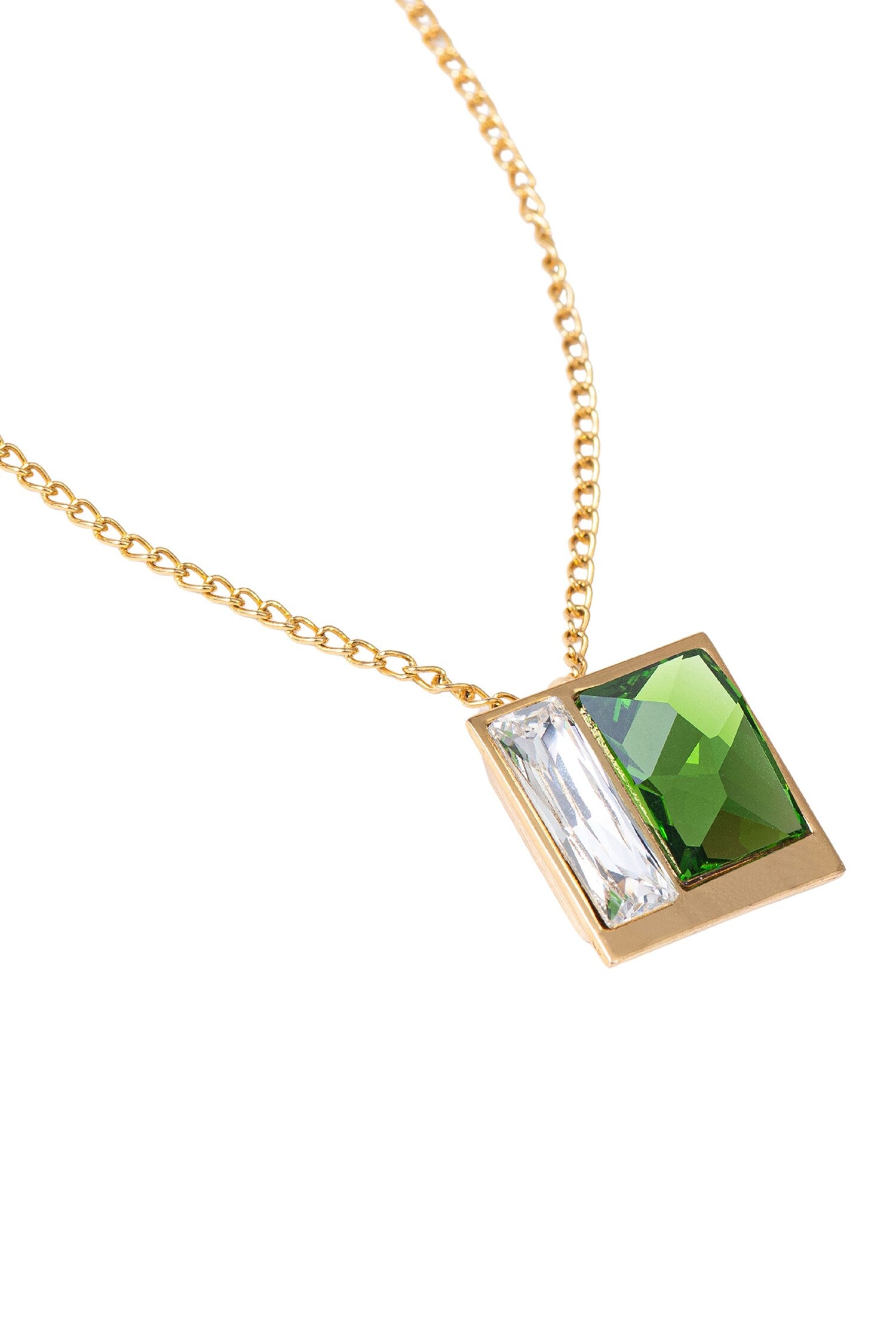 Dual Tone Swarovski Embellished Necklace 