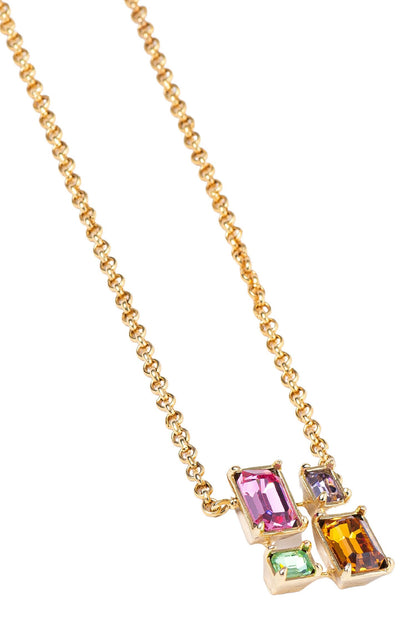 Infinity Color Block Swarovski Embellished Necklace 
