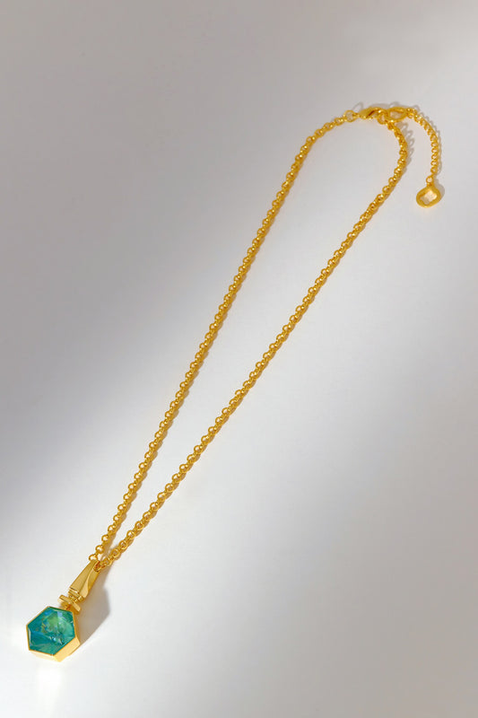 Hexa Swarovski Embellished Pendant Necklace 