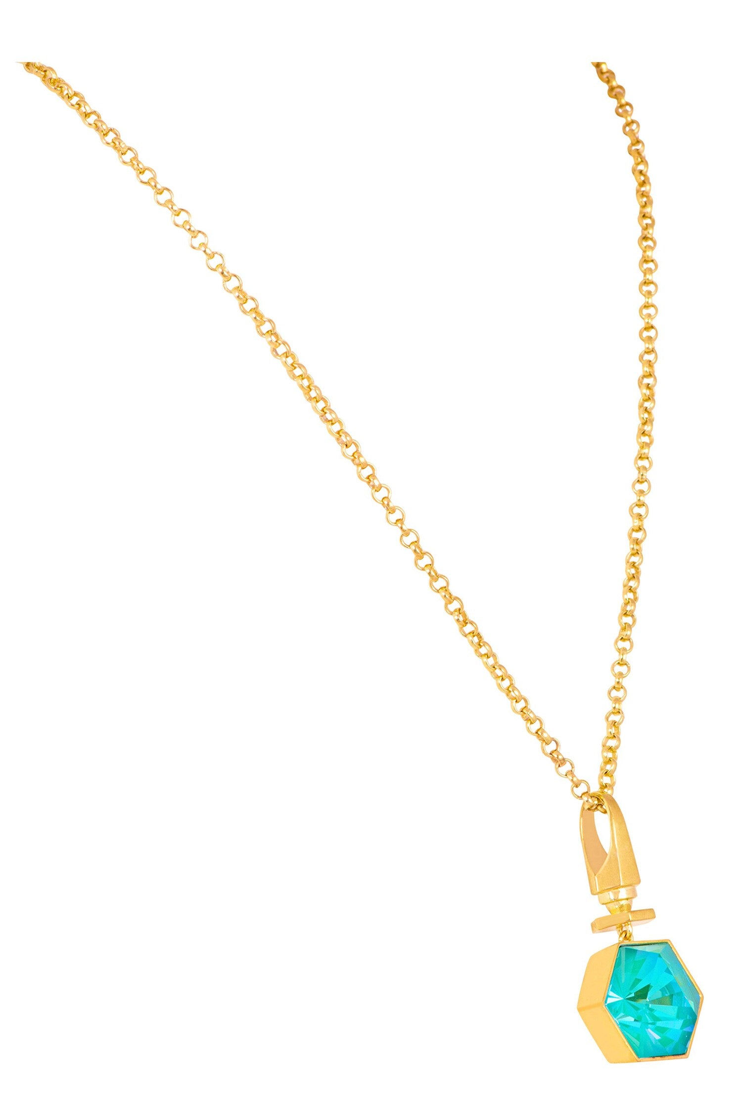 Hexa Swarovski Embellished Pendant Necklace 