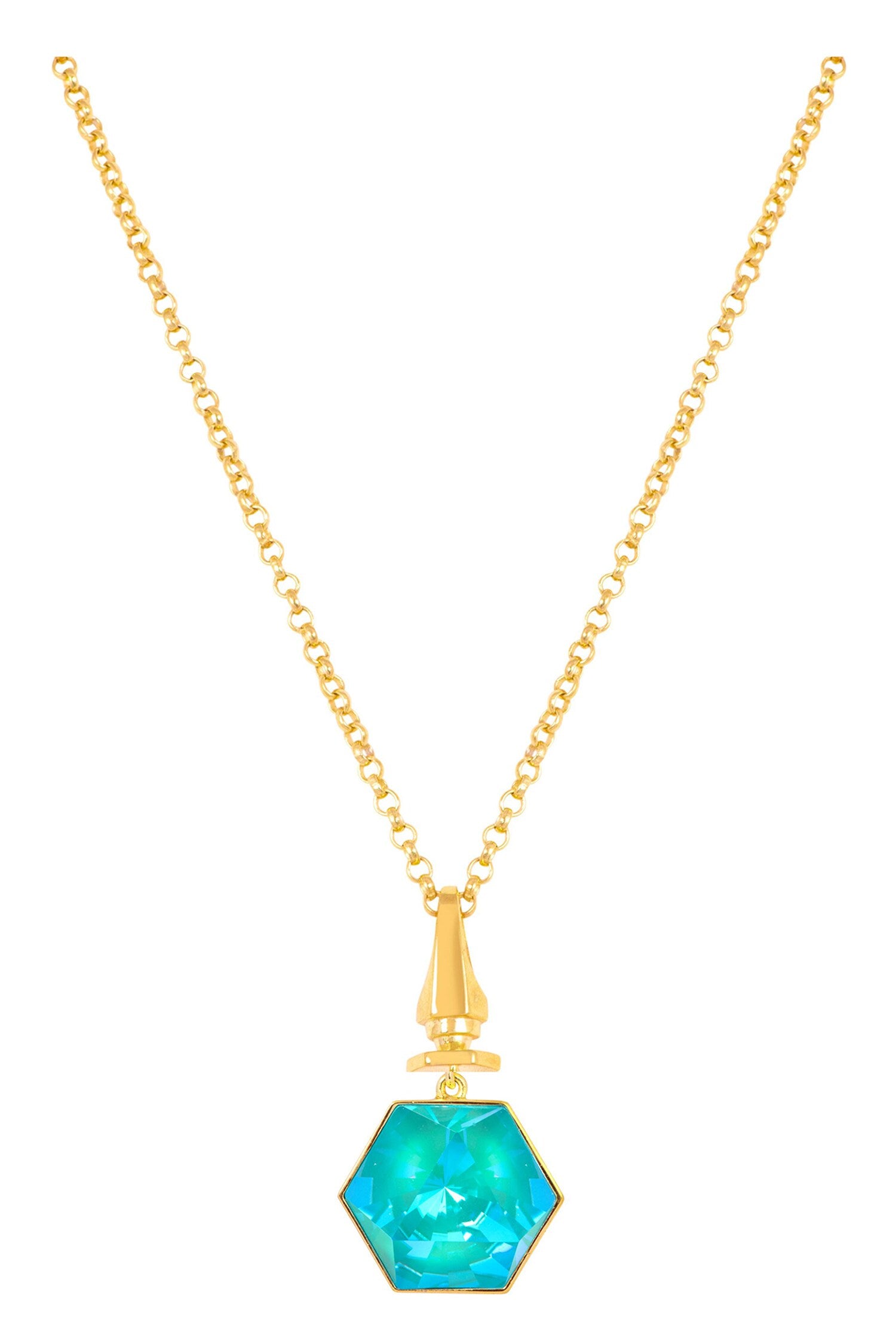 Hexa Swarovski Embellished Pendant Necklace 