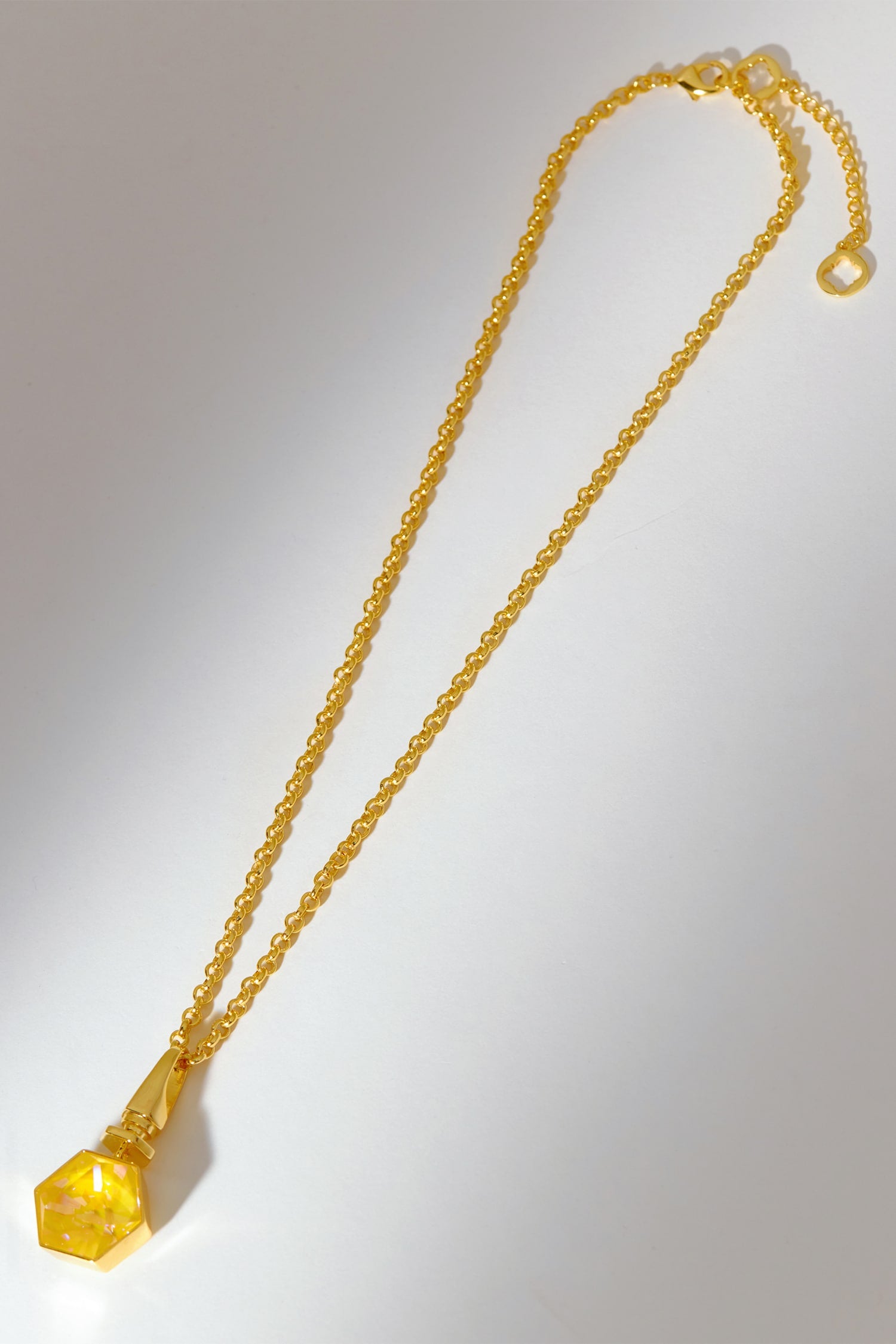 Hexa Crystal Embellished Pendant Necklace 