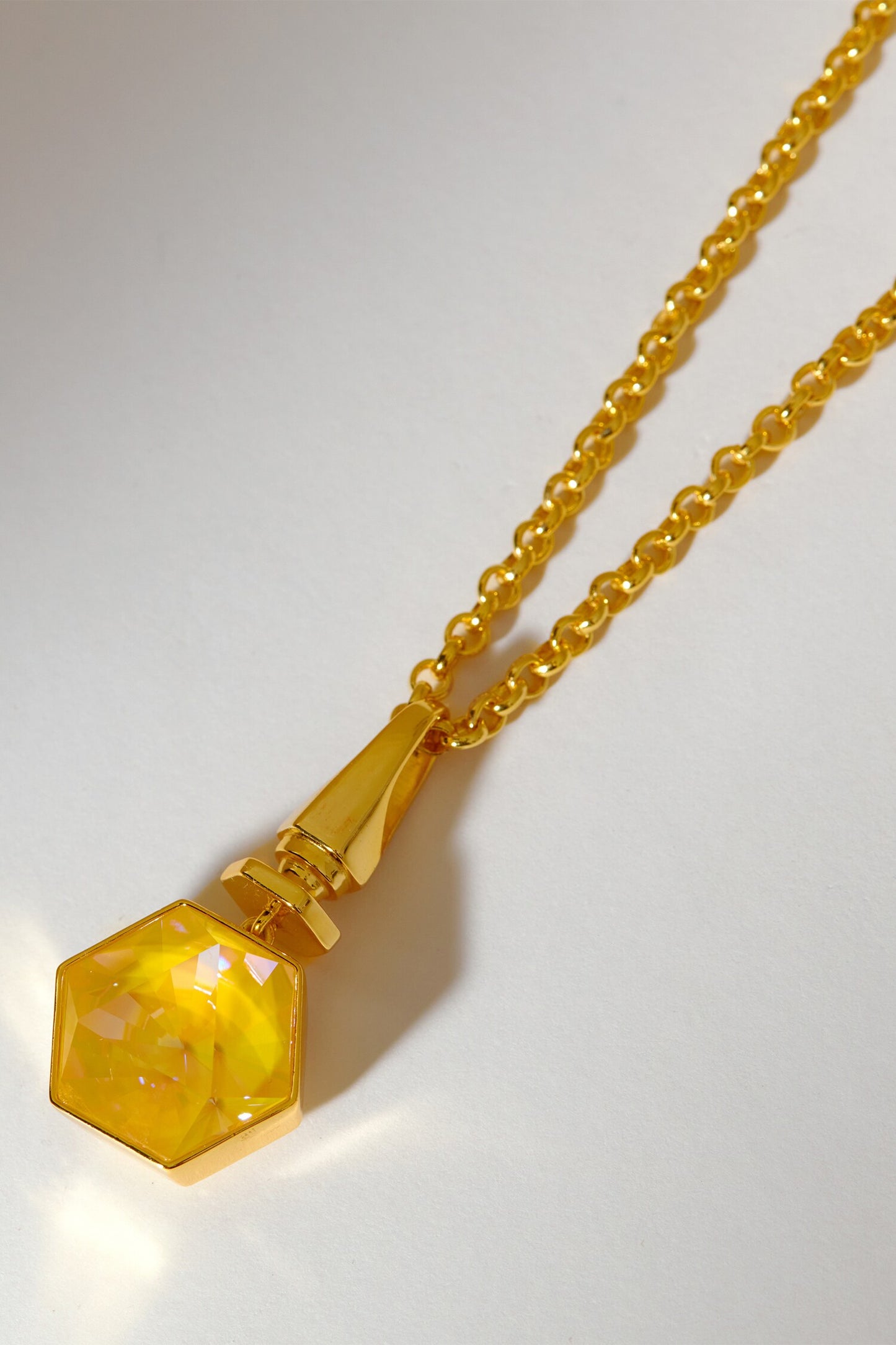 Hexa Crystal Embellished Pendant Necklace 