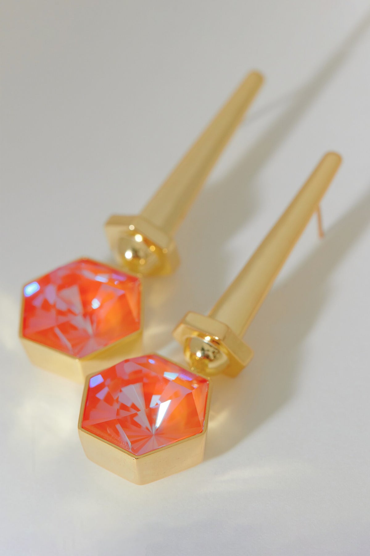 Hexa Crystal Embellished Drop Earrings 