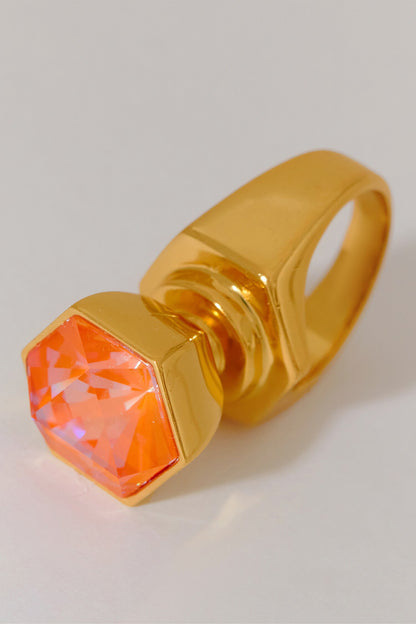 Hexa Crystal Embellished Ring 