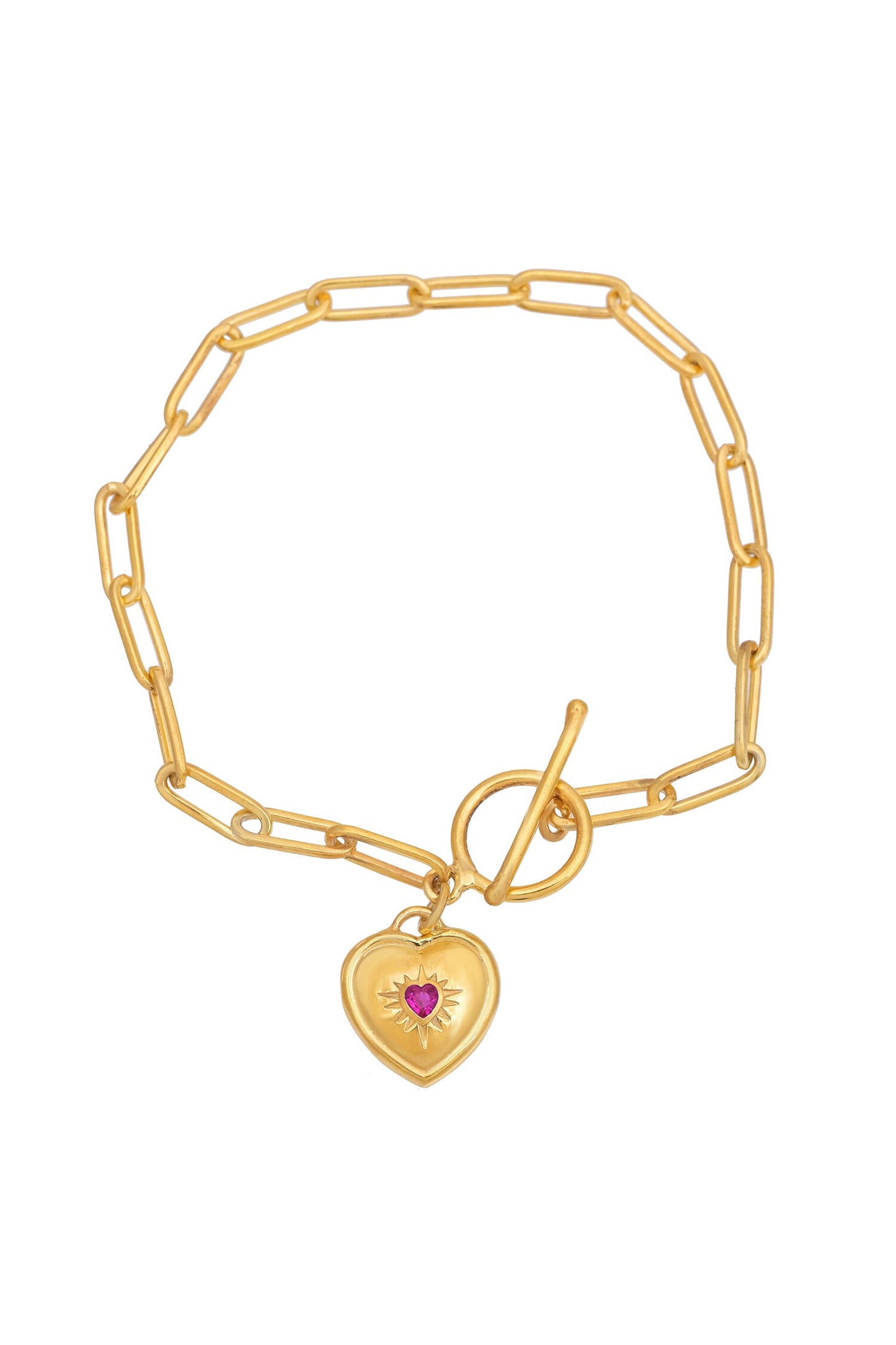 Love Chain Link Heart Charm Bracelet 