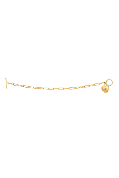Love Chain Link Heart Charm Bracelet 