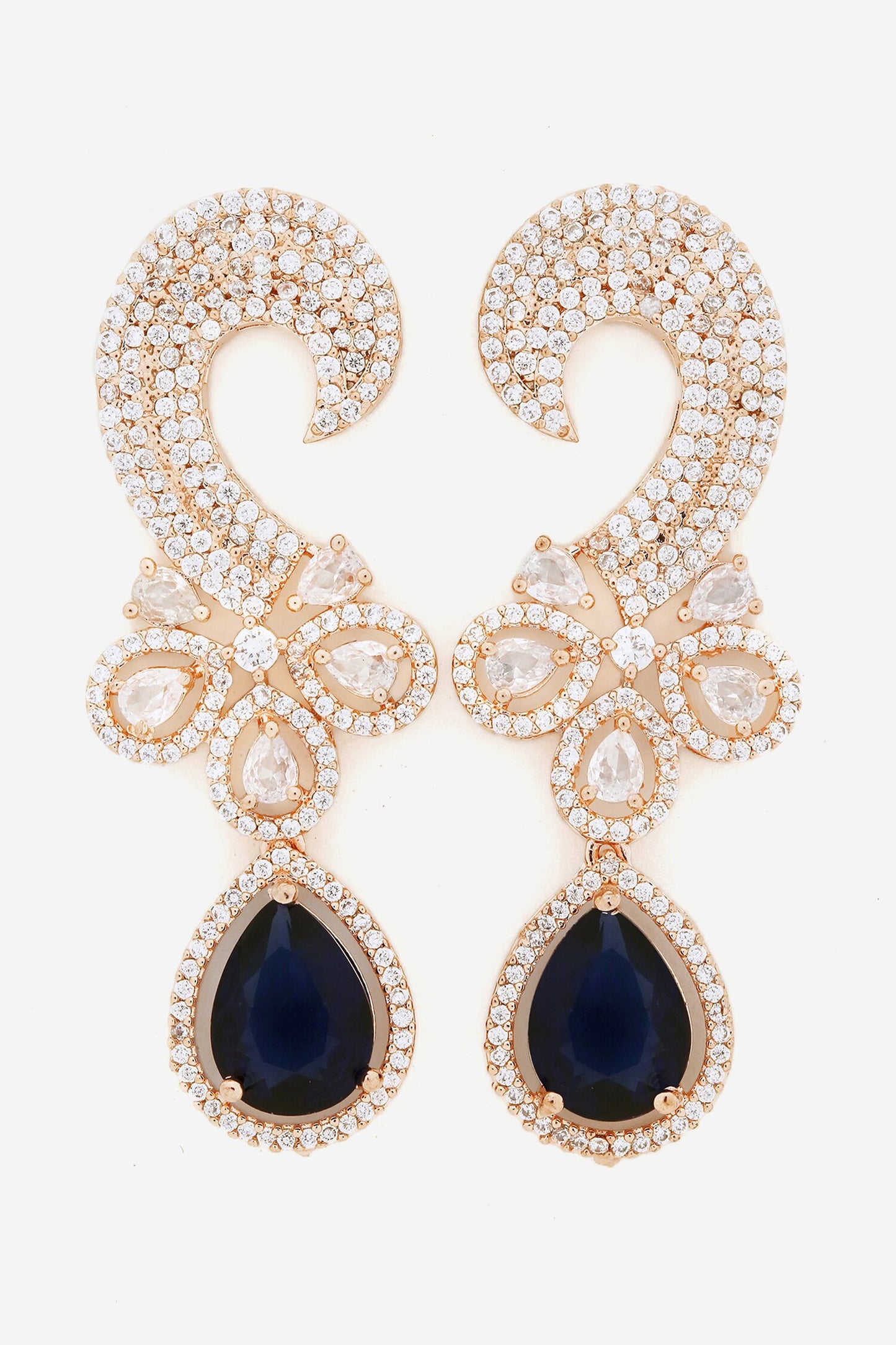 Diamond Stone Embellished Dangler Earrings 