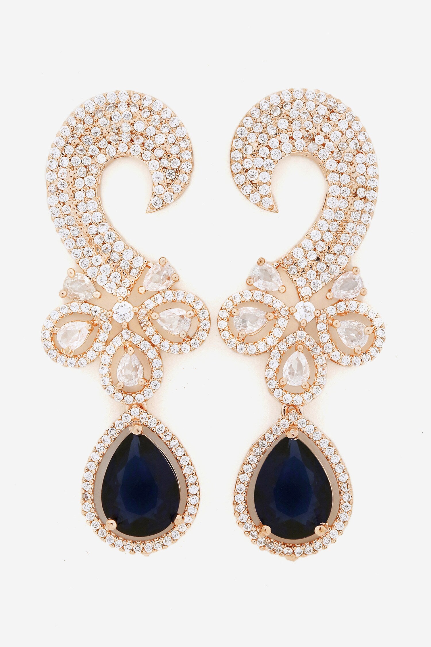 Diamond Stone Embellished Dangler Earrings 
