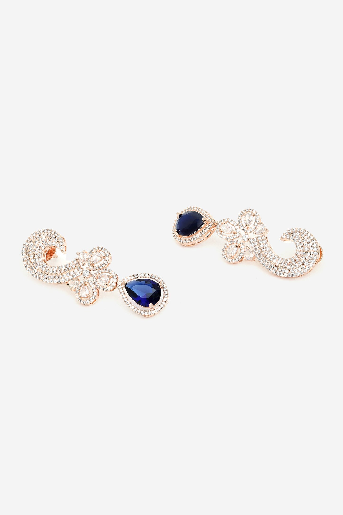 Diamond Stone Embellished Dangler Earrings 