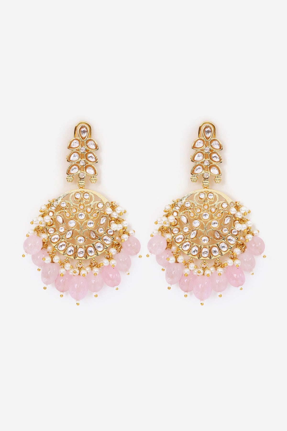 Bead Drops Embellished Chandbali Earrings 