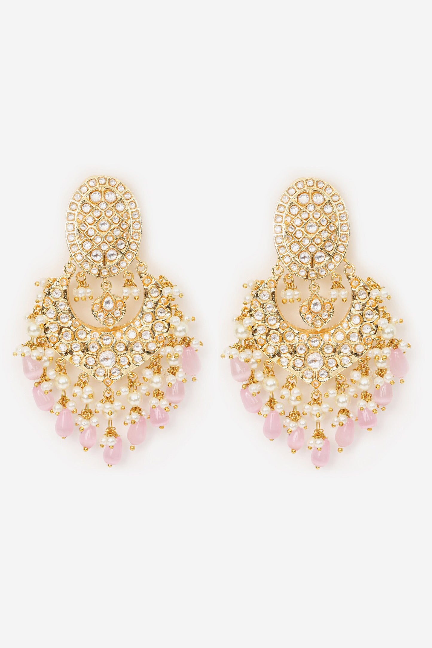 Bead Drop Embellished Chandbali Earrings 