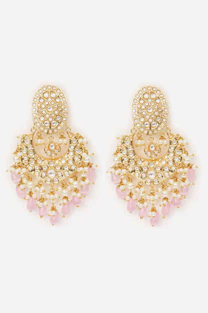 Bead Drop Embellished Chandbali Earrings 