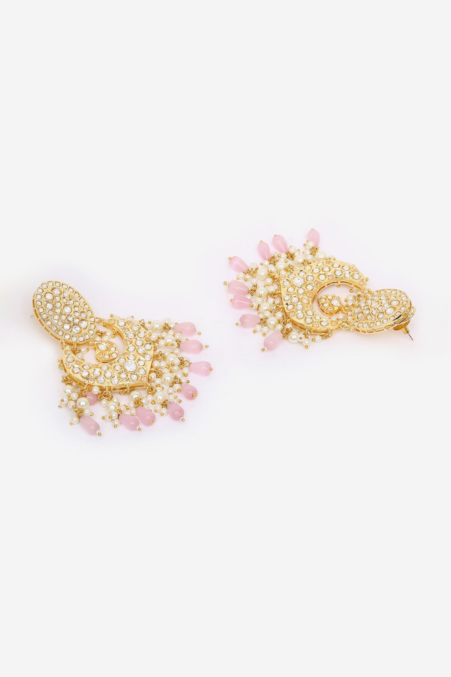 Bead Drop Embellished Chandbali Earrings 