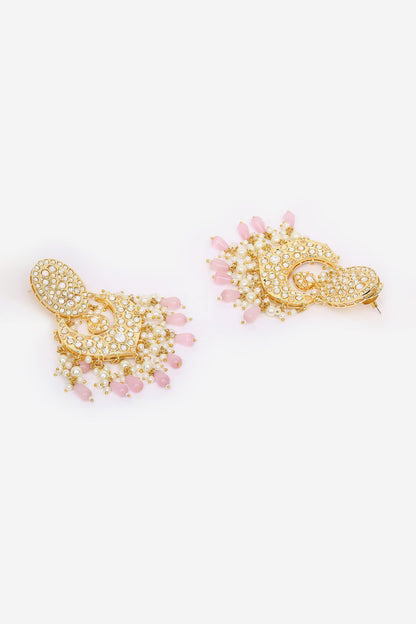 Bead Drop Embellished Chandbali Earrings 