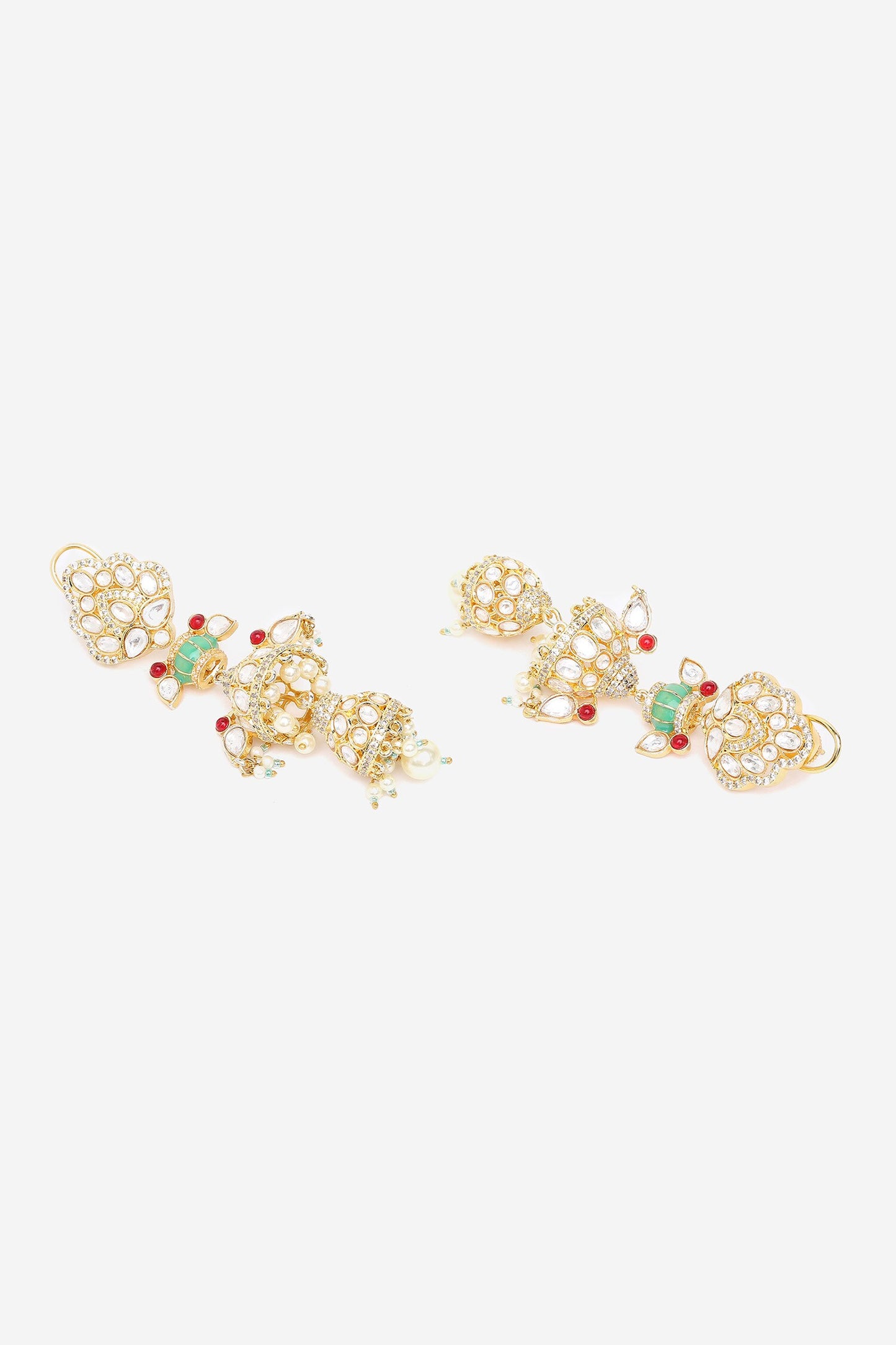 Kundan Polki Embellished Long Earrings 
