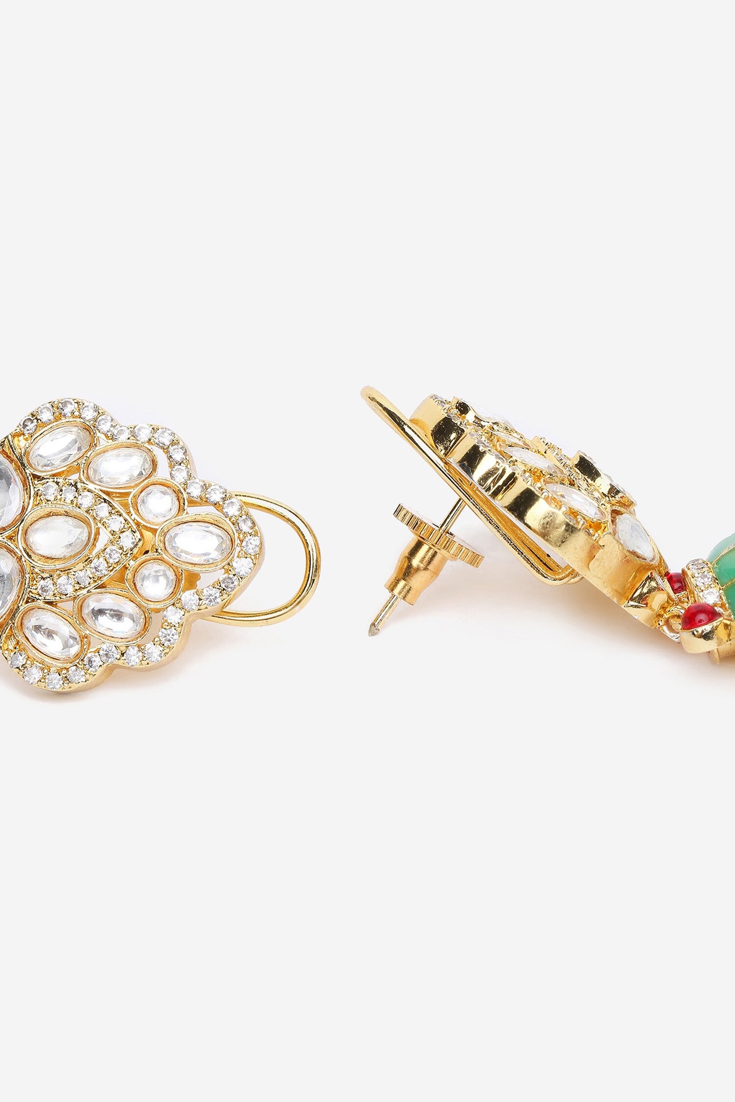 Kundan Polki Embellished Long Earrings 