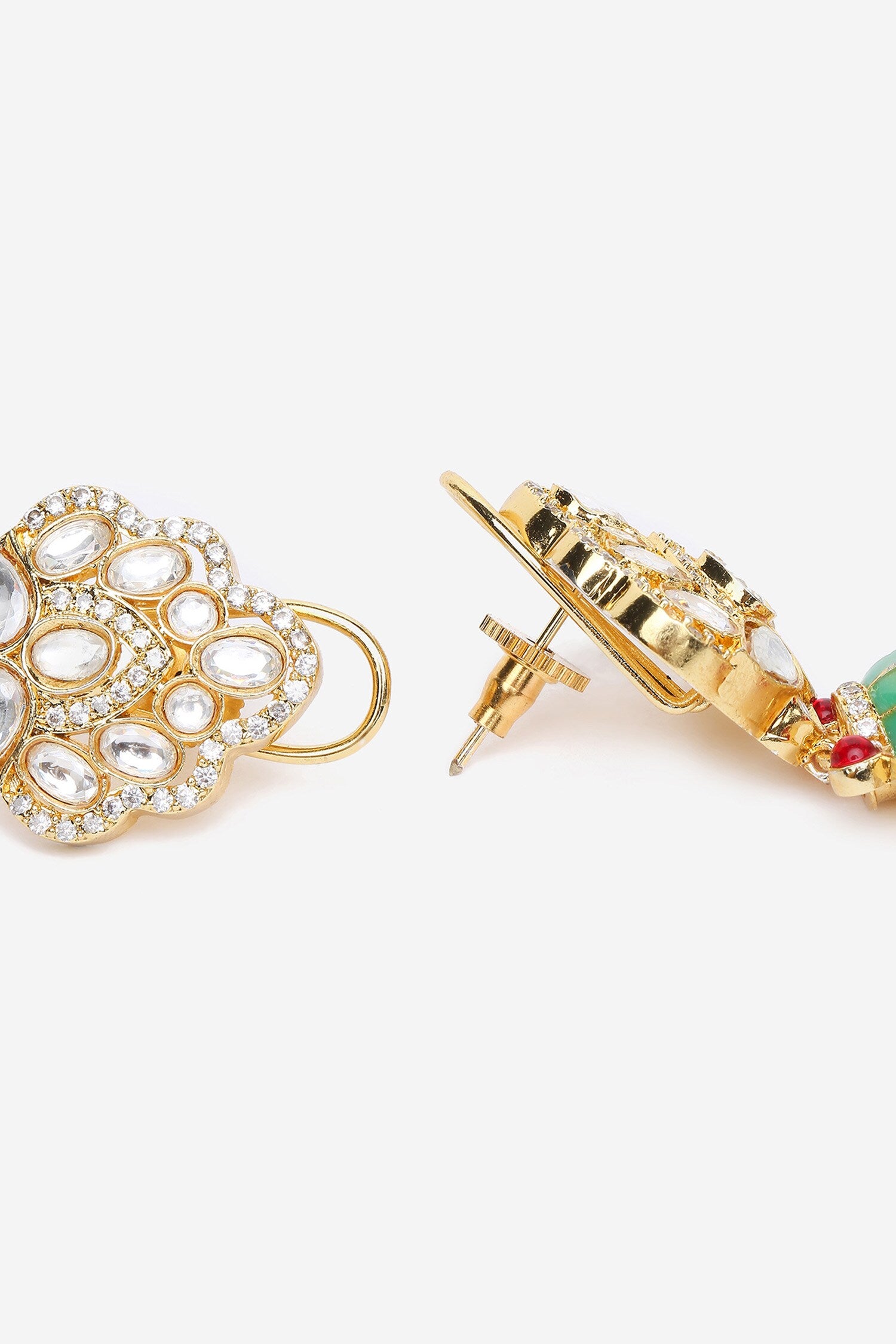 Kundan Polki Embellished Long Earrings 