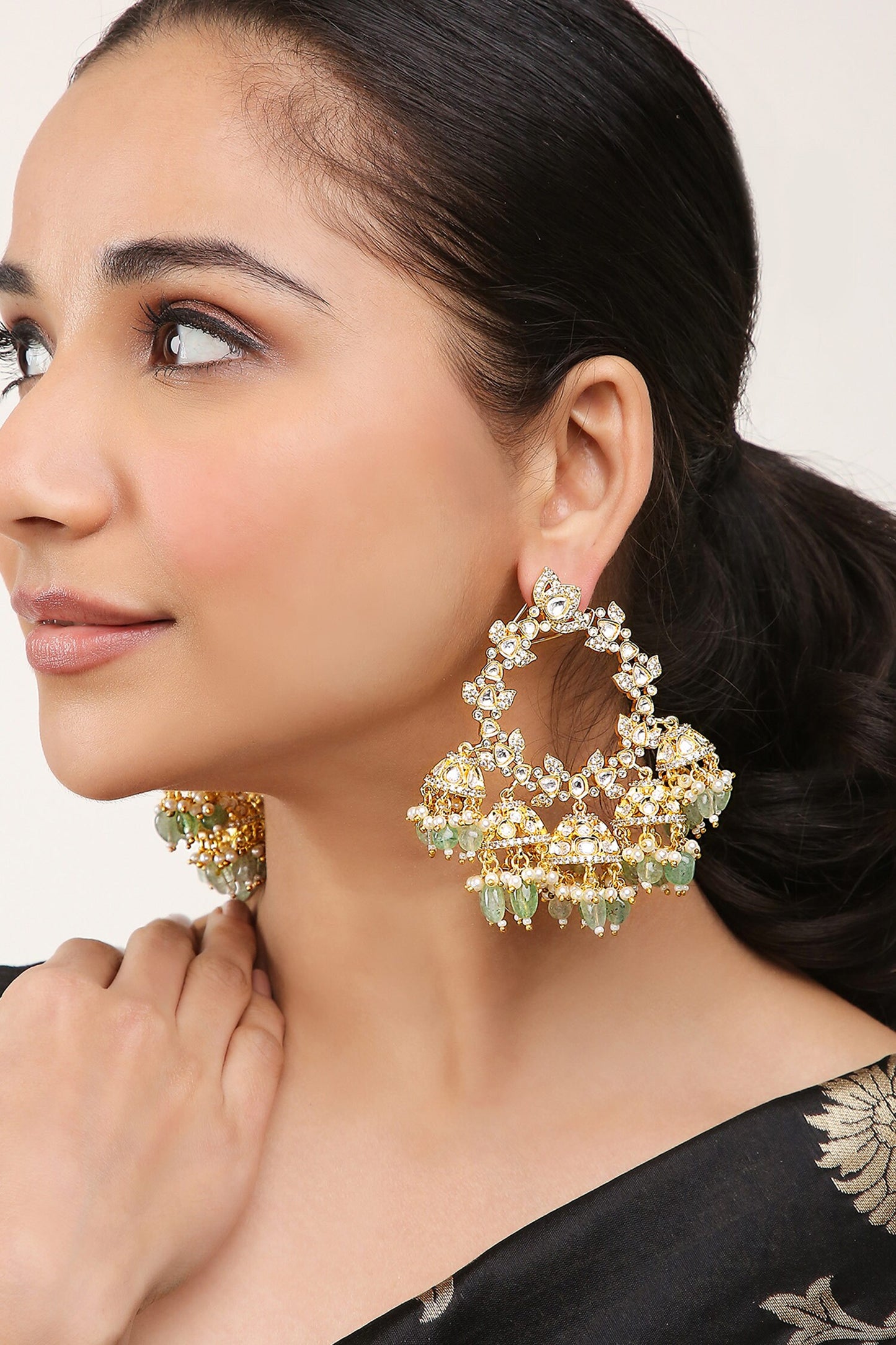 Bead Drops Embellished Dangler Earrings 